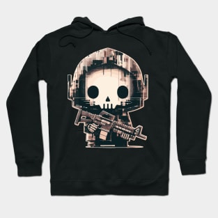 Kawaii retro pixel skull soldier Hoodie